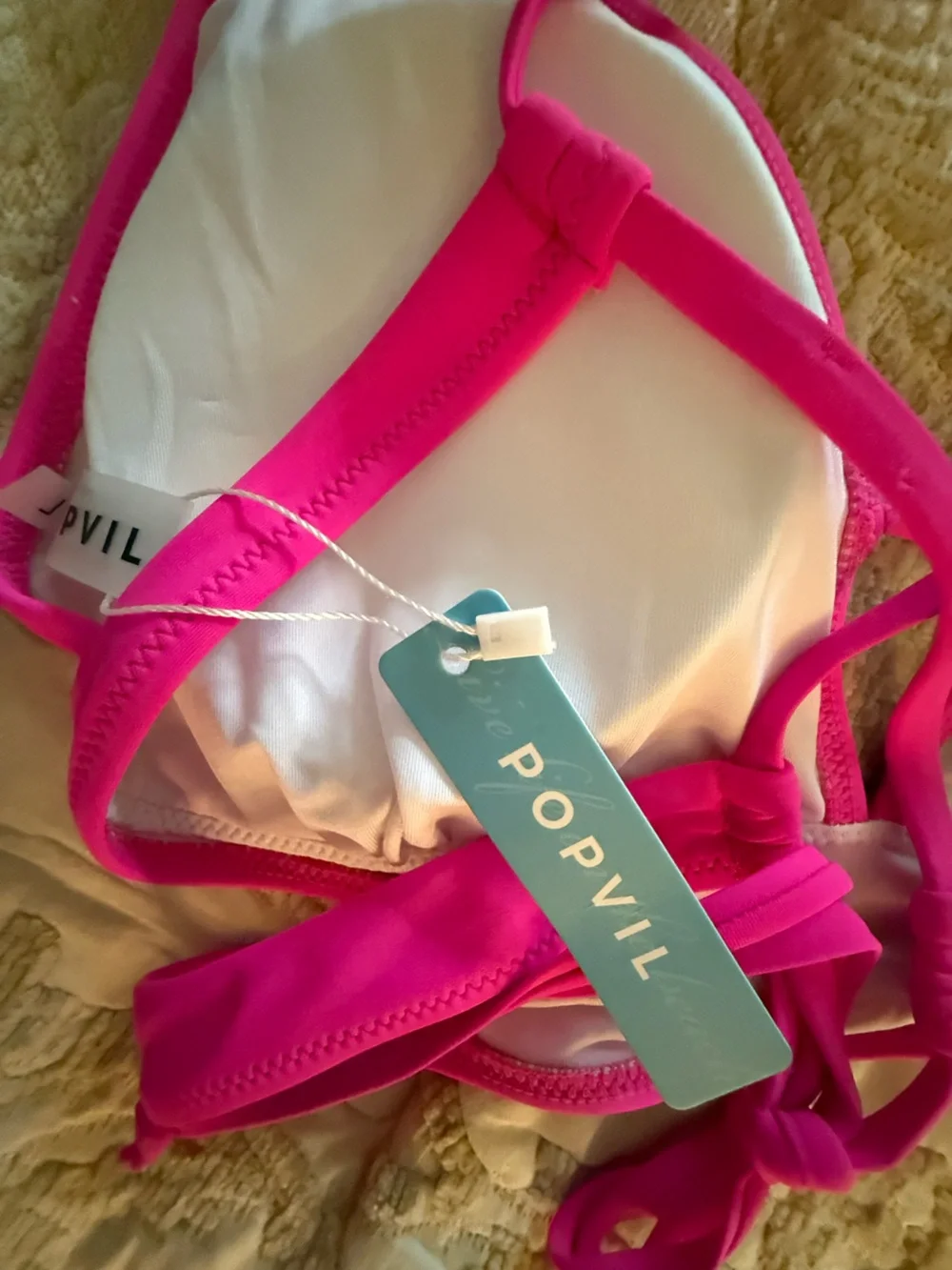 Brand New Popvil Hot Pink Two-Piece Cut Out Bikini - Picture 10 of 12